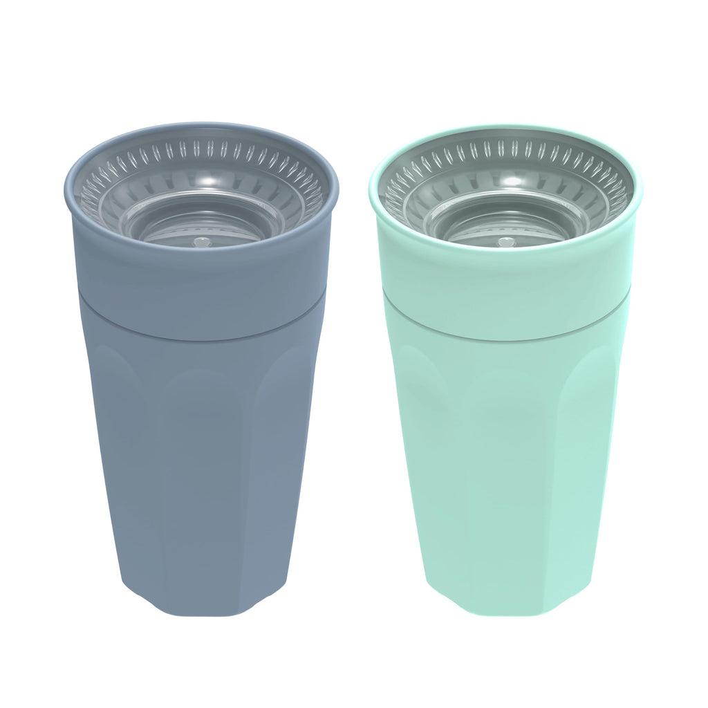 Dr. Brown's Milestones Cheers360 Spoutless Cup, Aqua & Blue, 2-Pack