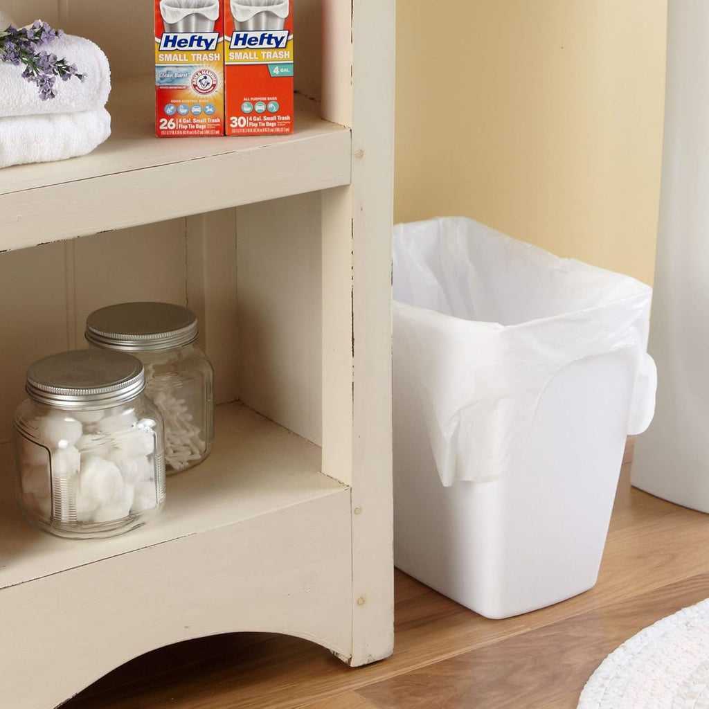 Hefty Small Trash Bags, Flap Tie, Lavender & Sweet Vanilla Scent, 4 Gallon, 26 Count