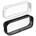 BlingKingdom 2PCS Clear Cases with Zipper, Makeup Brush Bag for Traveling
