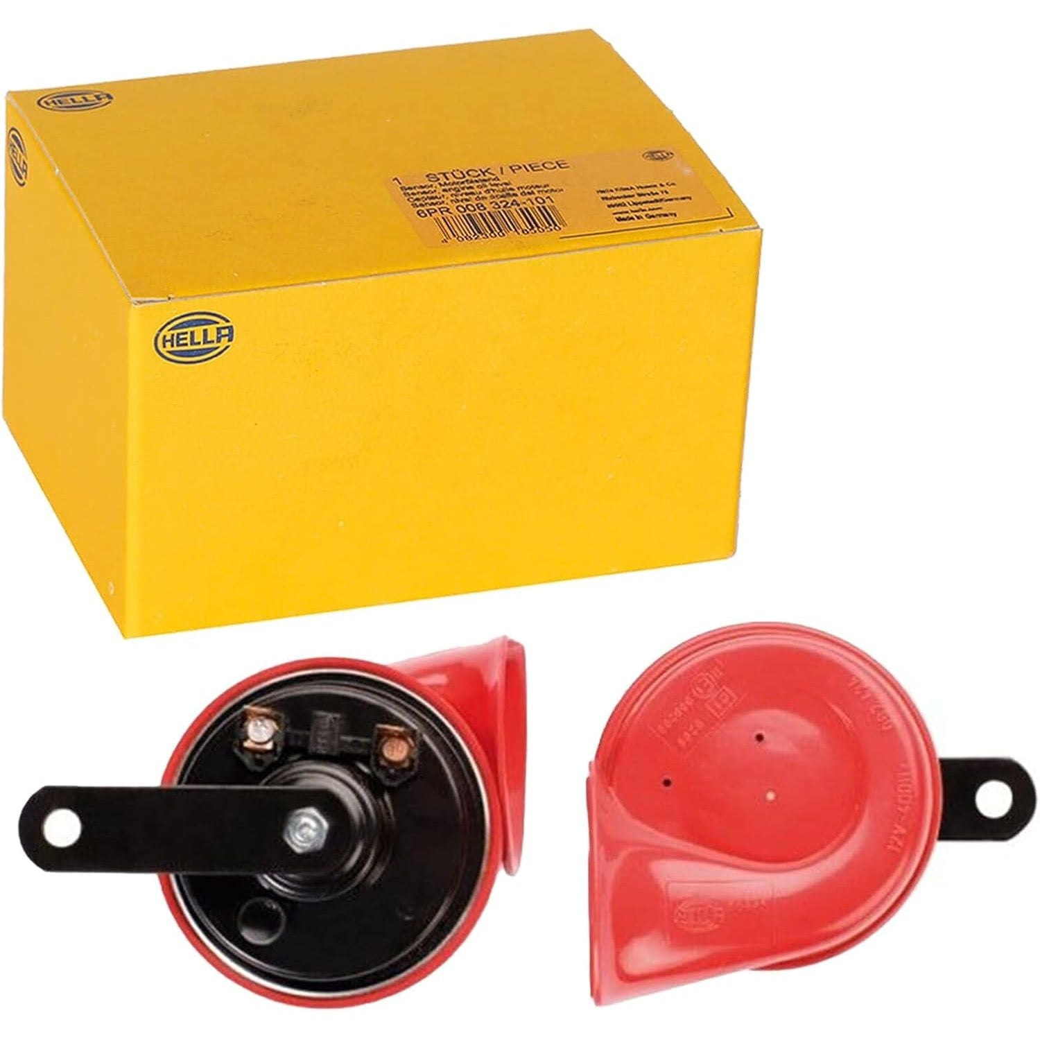 Buy now HELLA 007424801 Twin Trumpet High/Low Tone 12V Horn Kit with Bracket, Red at indiglob india