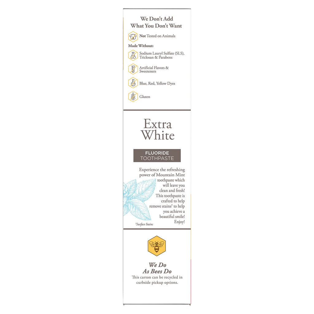 Buy now Burt's Bees Extra White Toothpaste, Fluoride Toothpaste, Natural Flavor, Mountain Mint, 4.7 oz, Pack of 3 at indiglob india