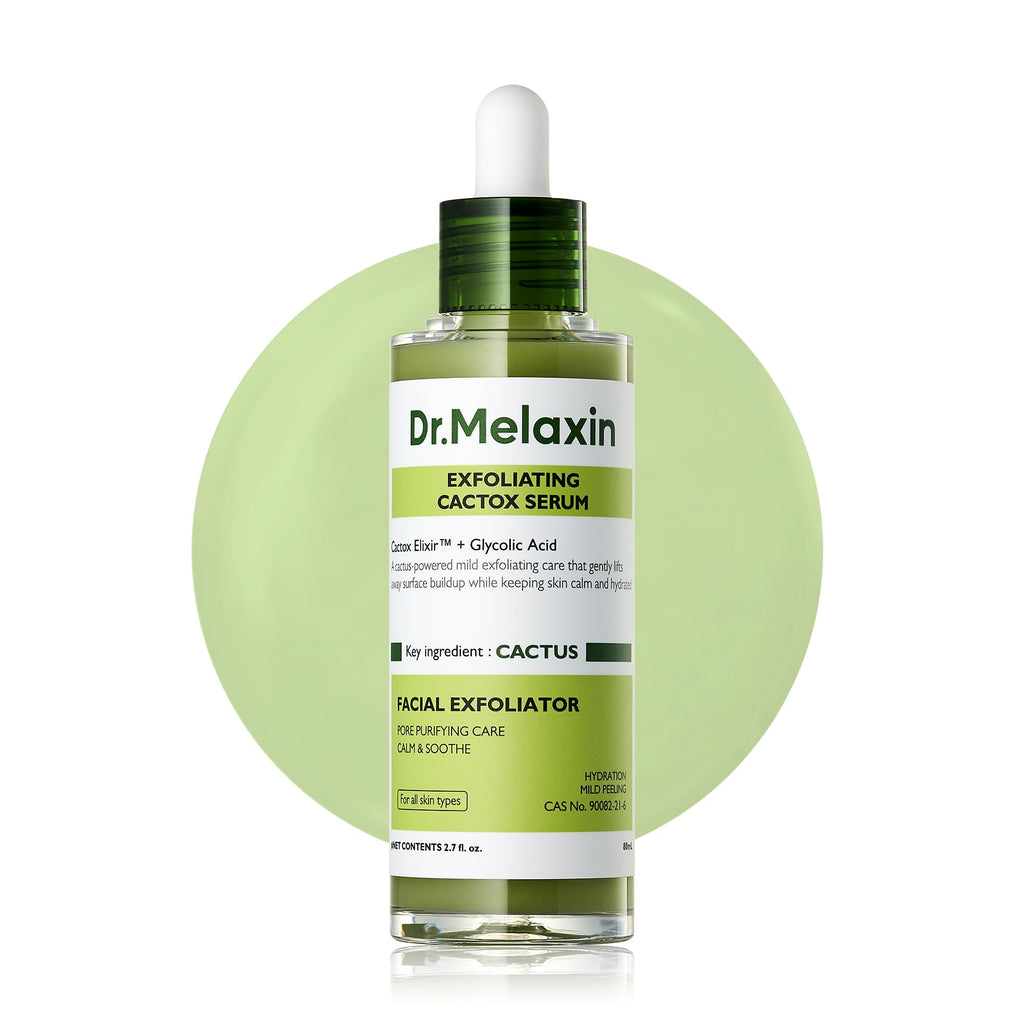 Dr.Melaxin Peel Shot Black Rice Exfoliating Ampoule, Face Exfoliator with AHA BHA Niacinamide Rice Bran Water, Blackhead Remover, Pore Minimizer, Brightening Glass Skin Serum, Korean Skin Care, 2.7 oz