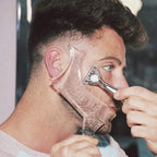 Buy now Men's Beard Shaping Tool With Inbuilt Comb Transparent Template Styling Comb Templates for Goatee Mustache Sideburns, Jaw Cheek/Neck Line, Symmetric/Curve/Step Cut (Clear) Default at indiglob india
