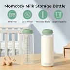 Momcozy Natural Baby Bottle, 12oz Narrow-Neck Breast Milk Container, Breastmilk Storage Bottle for Fridge & Momcozy Breast Milk Cooler, BPA Free Milk Collection Bottles, Breastfeeding Essential, 2PCS