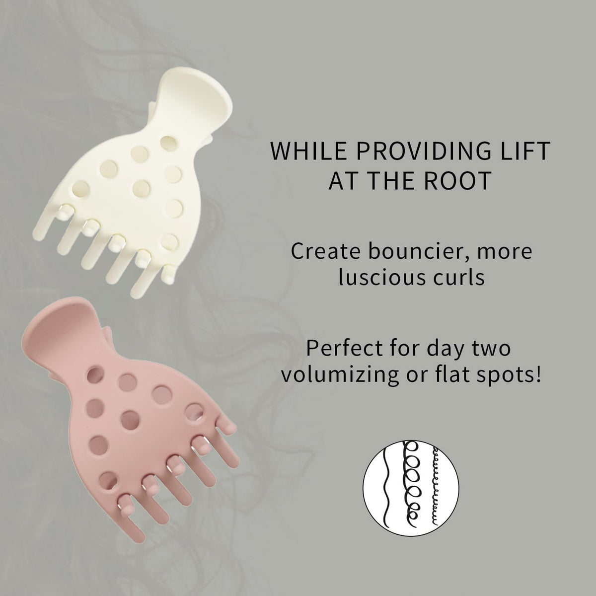 Authentic 10 Hair Volume Clips for Curl enhancement. Lift roots for bouncier, luscious curls. Ideal for day two styling.