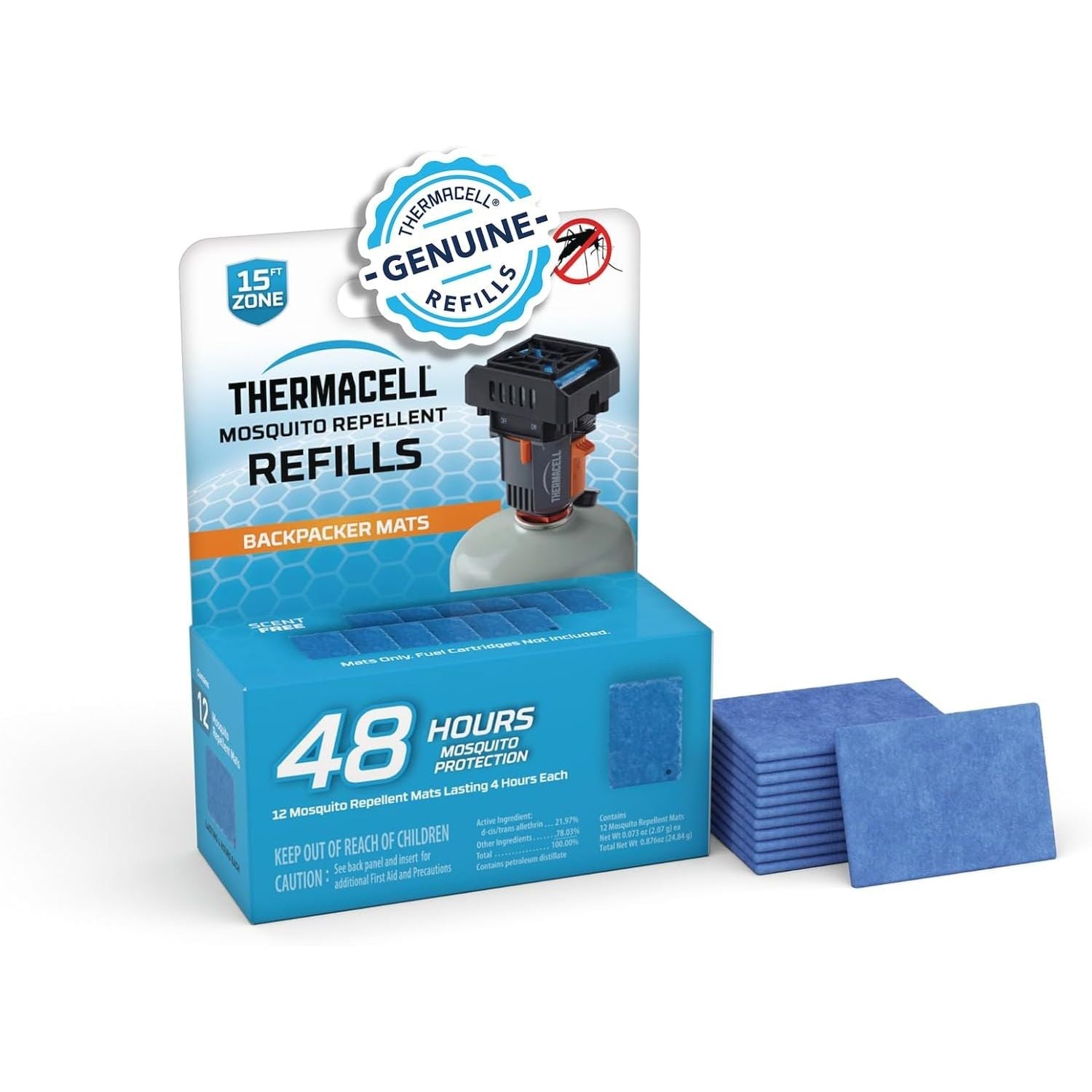 Buy now Thermacell Mosquito Repellent Refills; Compatible with Thermacell Backpacker; Highly Effective, Long Lasting, No Spray, Scent, or Mess; 15 Foot Zone of Mosquito Protection Default at indiglob india