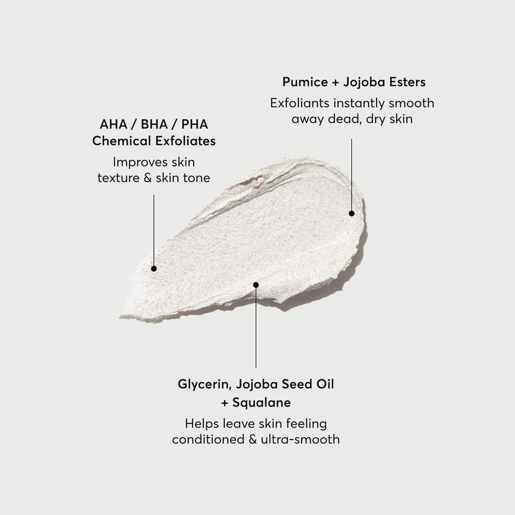 Naturium KP Body Scrub & Mask, AHA, BHA, PHA Exfoliants, 8 fl oz | Dead Skin Removal with Jojoba Esters, Glycolic & Salicylic Acid, for Smooth Texture & Clean Pores, Fragrance Free