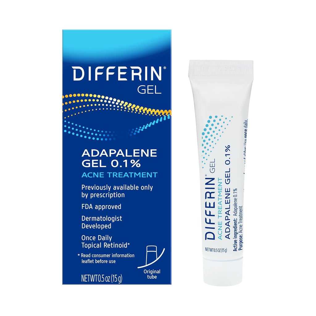 Buy now Differin Acne Treatment Gel, 30 Day Supply, Retinoid Treatment for Face with 0.1% Adapalene, Gentle Skin Care for Acne Prone Sensitive Skin, 15g Tube (Packaging May Vary) at indiglob india