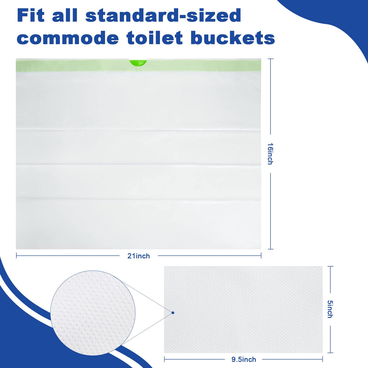 Kovevo 60 Pack Commode Liners with Absorbent Pads