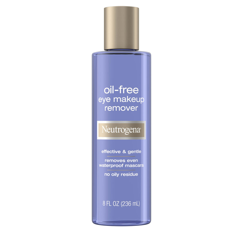 Neutrogena Oil-Free Eye Makeup Remover, 8 fl. oz | Gentle Cleanser for Sensitive Eyes, Dissolves Waterproof Mascara, Non-Greasy, Dermatologist & Ophthalmologist Tested