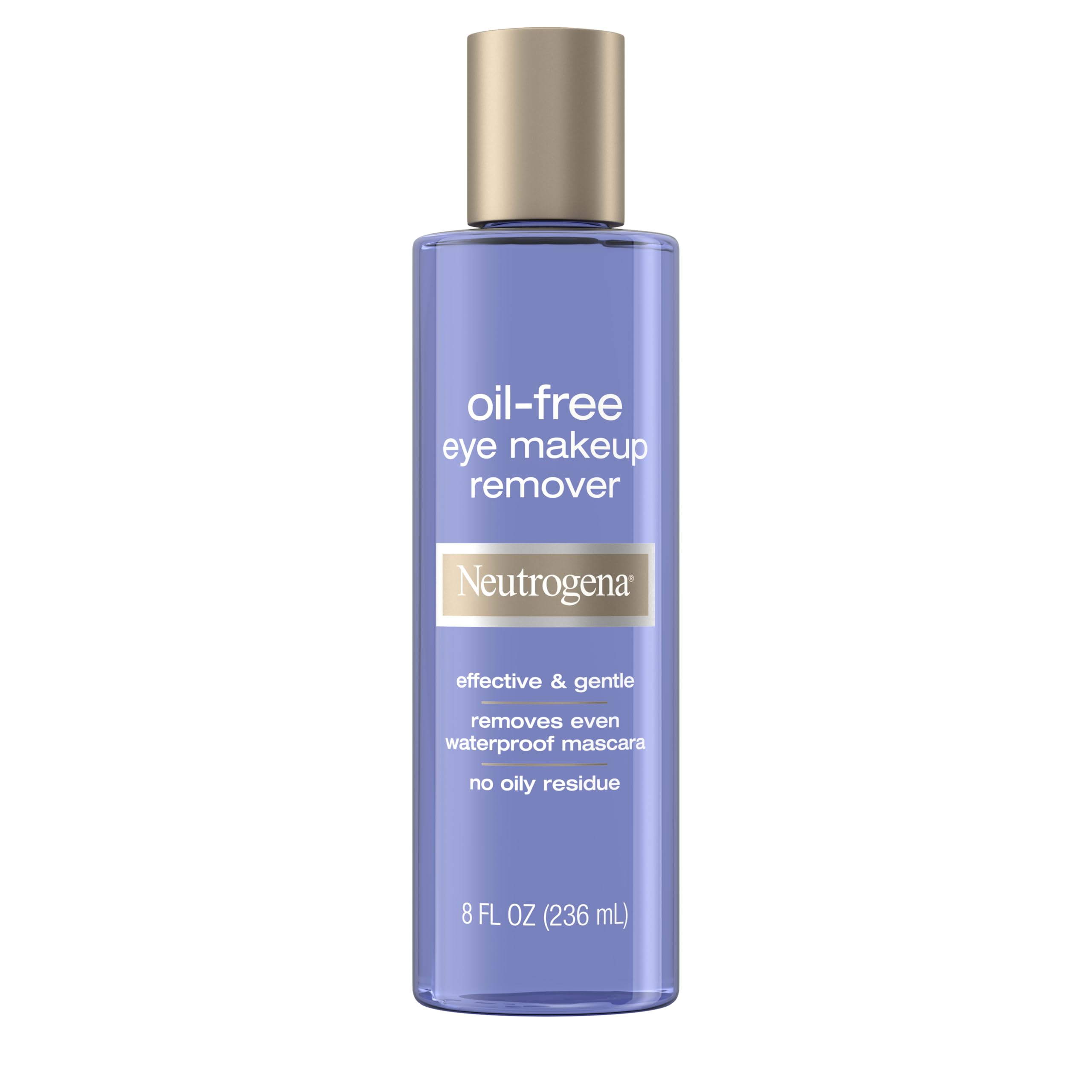 Neutrogena Oil-Free Eye Makeup Remover, 8 fl. oz | Gentle Cleanser for Sensitive Eyes, Dissolves Waterproof Mascara, Non-Greasy, Dermatologist & Ophthalmologist Tested