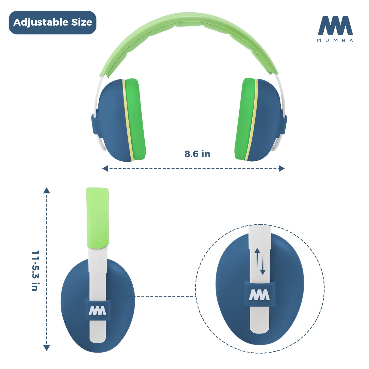 Buy now Mumba Baby Ear Protection Noise Cancelling Headphones - Earmuffs for Babies and Toddlers - Ages 3-24+ Months at indiglob india