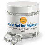 6.4 oz Clear Exhibit Gel for Museum – Removable & Reusable Earthquake Putty with Strong Hold, Adhesive Wax Securing Collectibles, Decor, Antiques, Glass Items, Prevent Shifting & Falling, No Residue