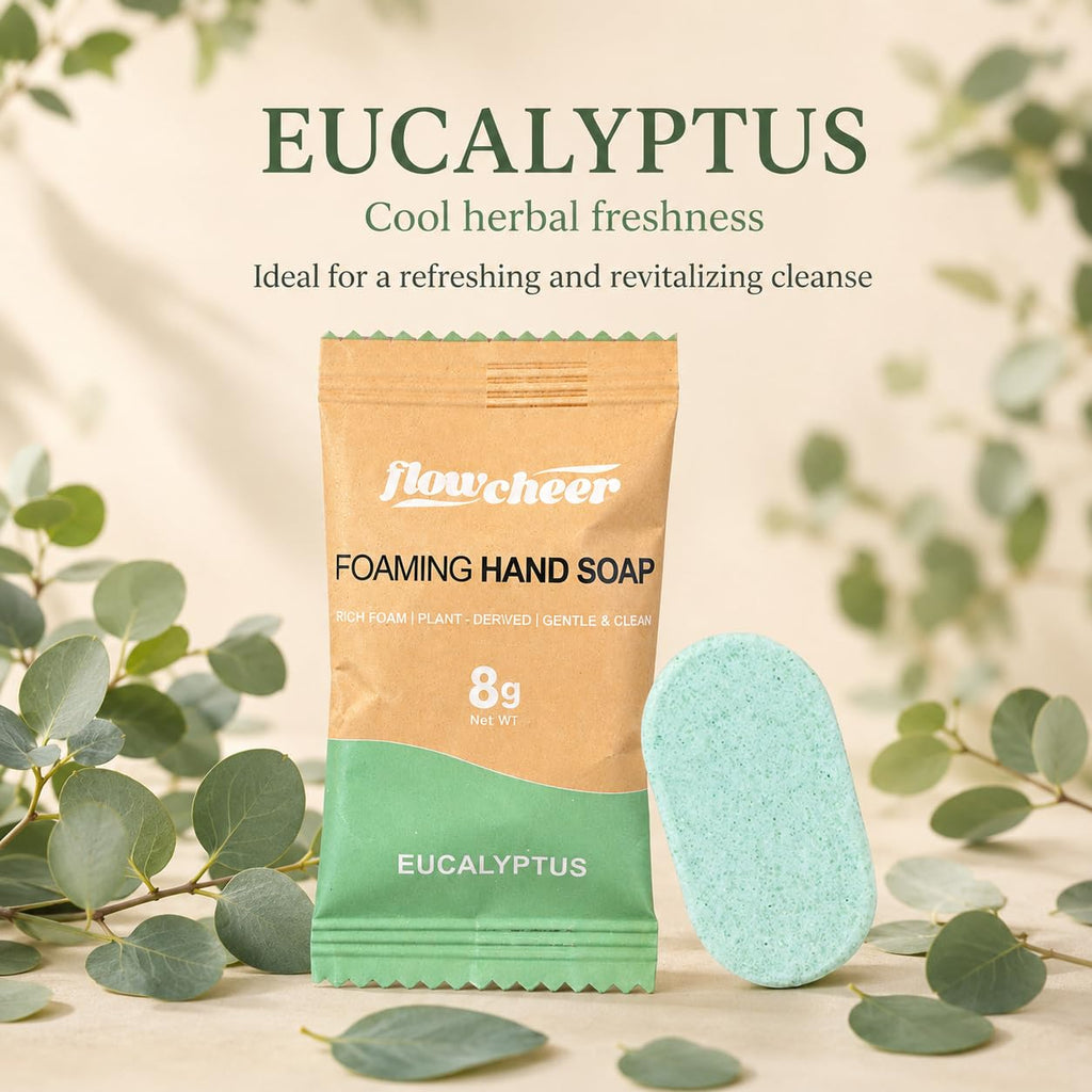 Flowcheer Eucalyptus Foaming Hand Soap refill delivers cool herbal freshness for a refreshing, gentle cleanse. Premium imported.