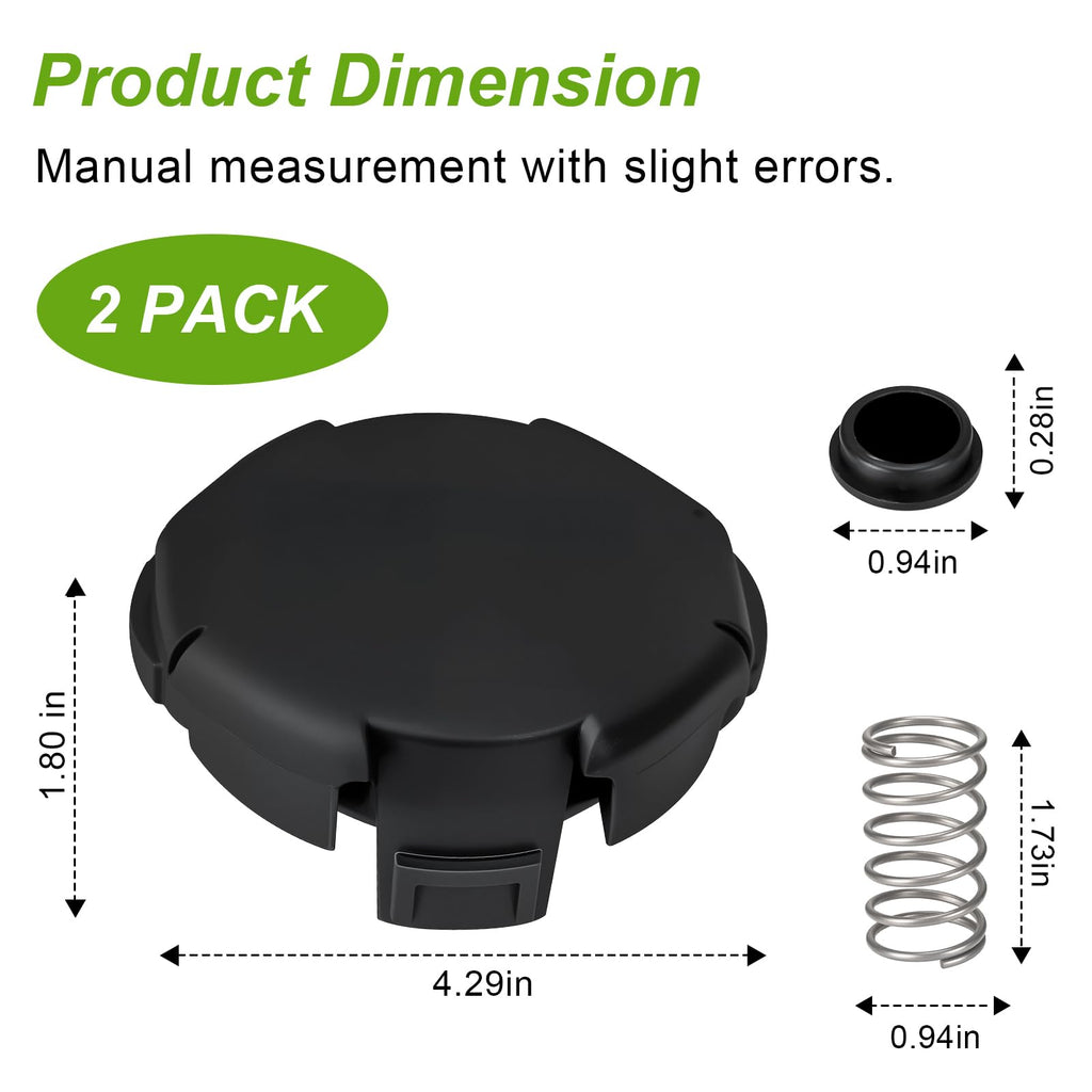 Speed Feed 400 Trimmer Head Cap and Spring Kit for Echo, Trimmer Replacement Spool Cap Covers Compatible with Echo SRM-225, SRM-230, PAS-225 Trimmer Heads, Echo Weed Eater Parts X472000070, 2 Pack