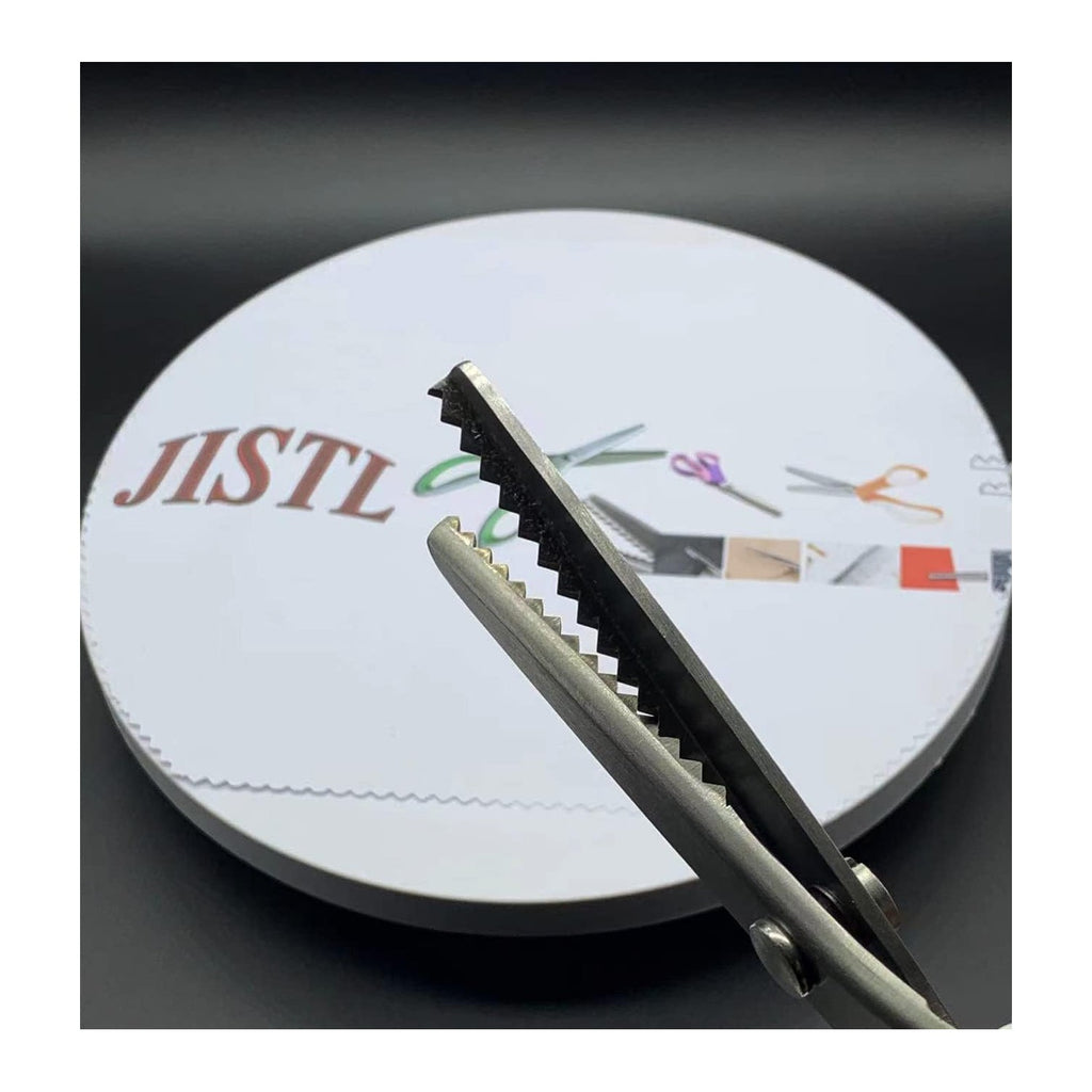 JISTL Green Pinking Shears Comfort Grips Crafts Zig Zag Cut Sewing Scissors,Professional Handheld Dressmaking