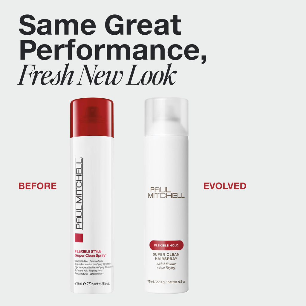 Paul Mitchell Super Clean Hairspray, Fast Drying, Adds Texture + Flexible Hold, For All Hair Types