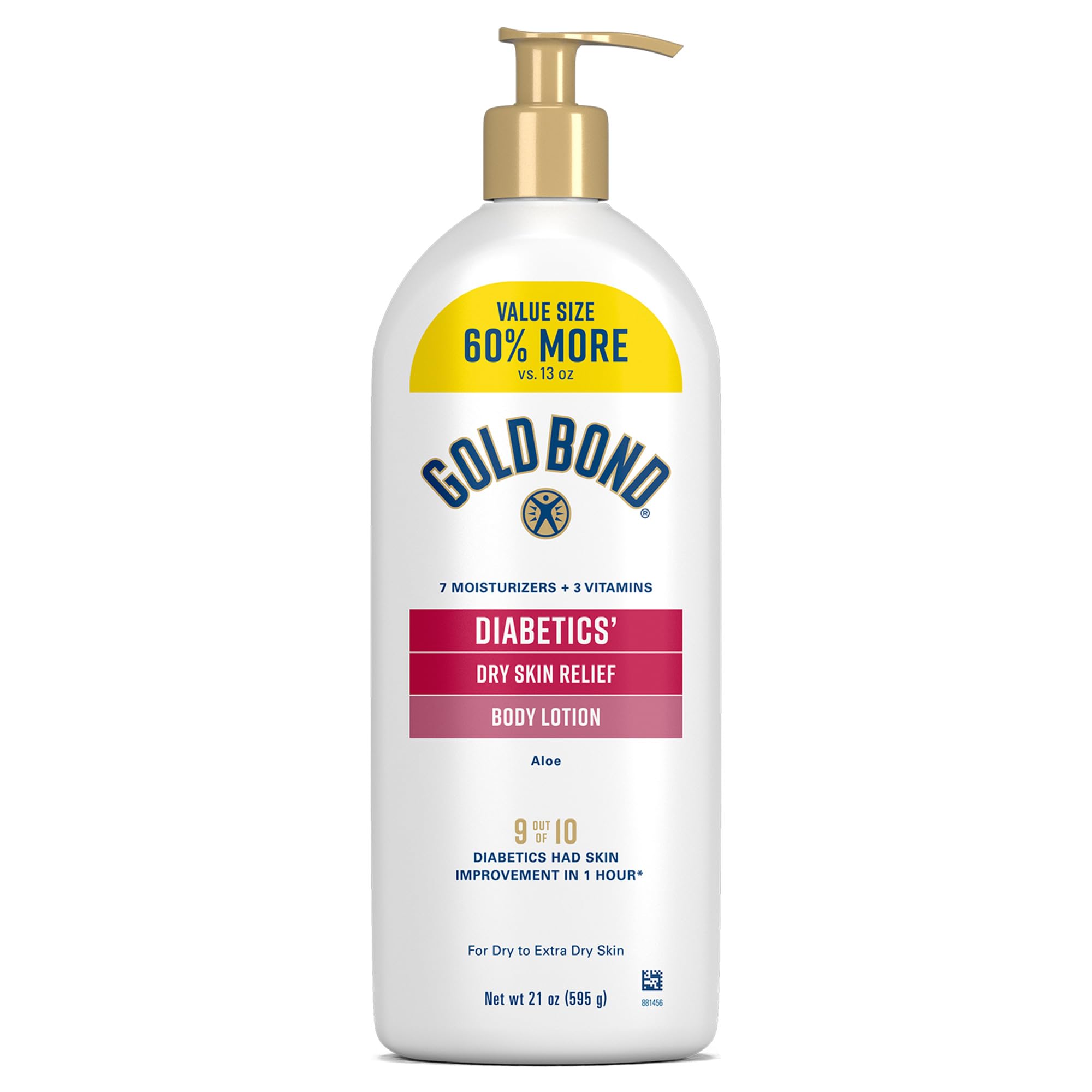 Gold Bond Diabetics' Dry Skin Relief Body Lotion for Dry Skin, With Aloe | 24-hour moisture, dry skin lotion for diabetes care, with aloe & 3 vitamins for long-lasting hydration, all-over moisturizer