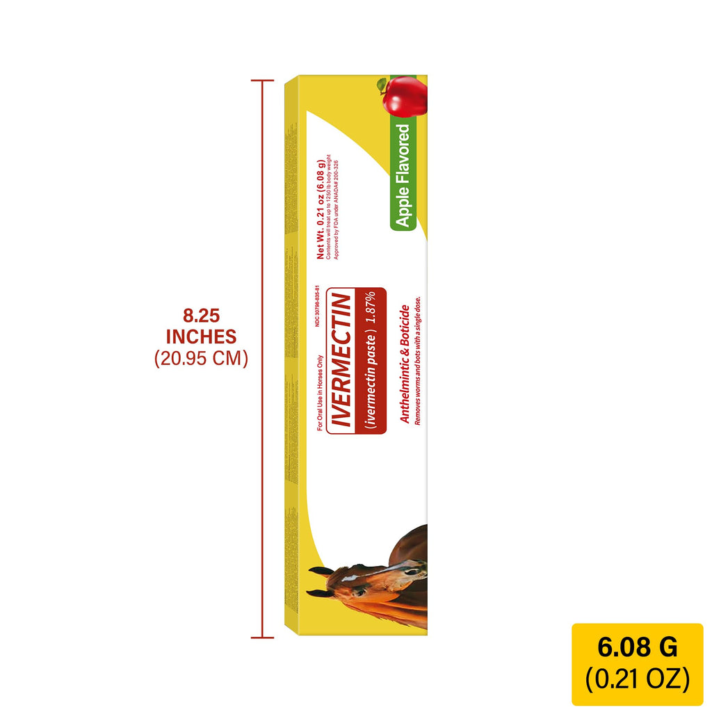 Horse Paste 1.87% – 12 Pack (6.08g Each) Apple Flavored Oral for Horses