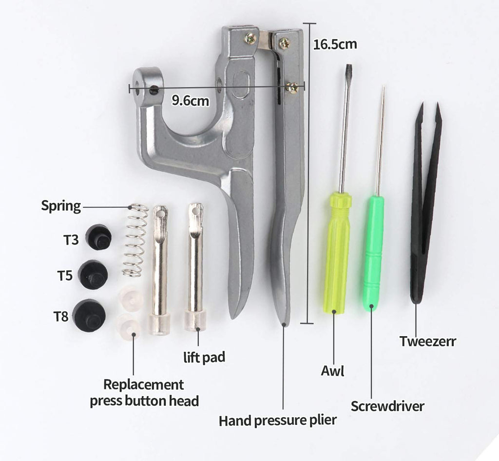 Lemonfilter Snap Button with Snap Pliers Kit, 400 Sets T5 Snap Fastener