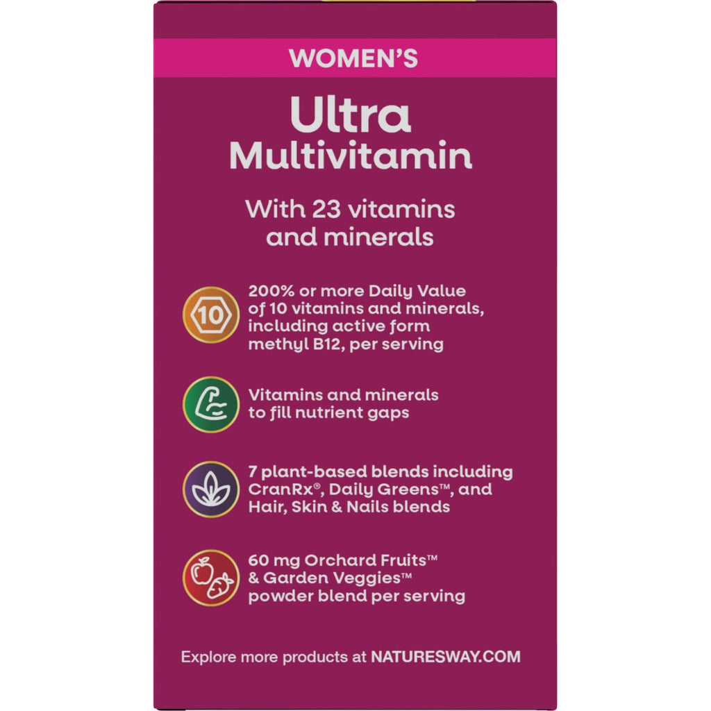 Nature's Way Alive! Women's Ultra Multivitamin, High Potency, 60 ct | Complete Daily Women's Vitamins, Promotes Energy Metabolism and Muscle Function*, Vitamin A, C, D, Methylated B12