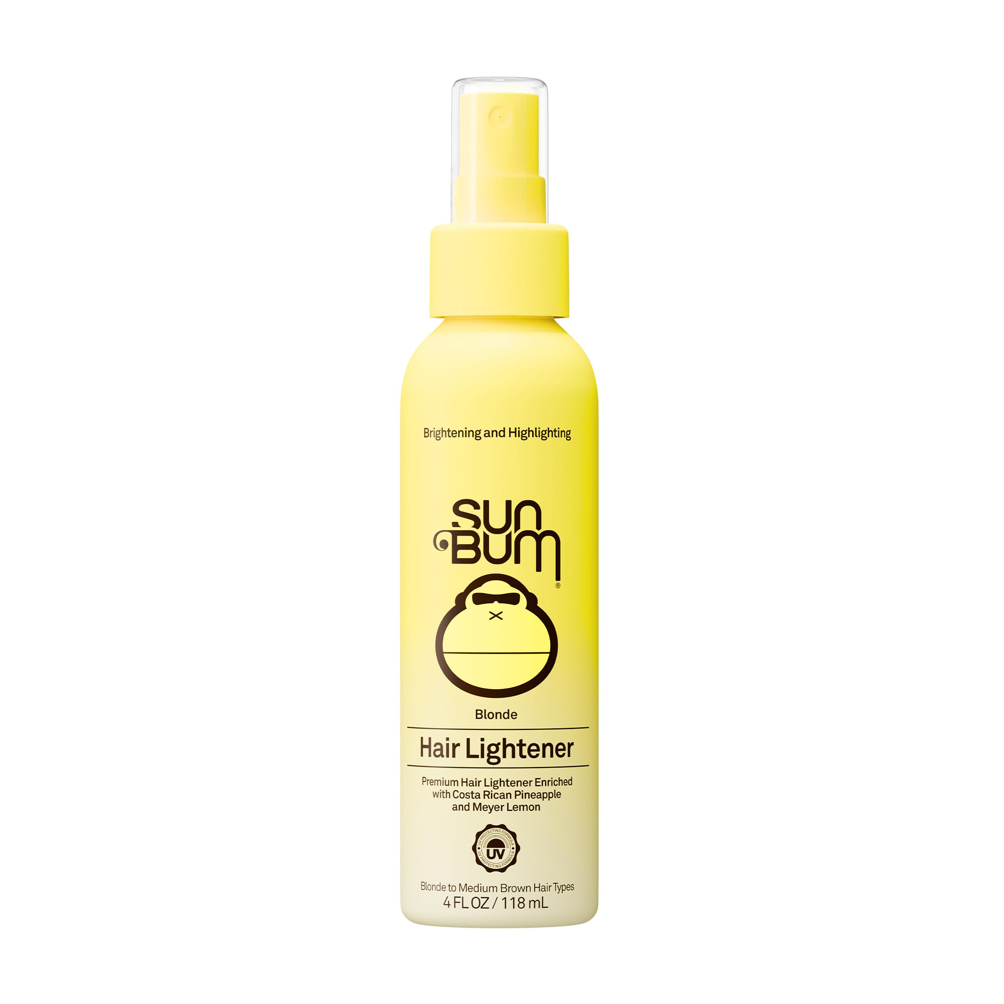 Sun Bum Hair Lightener Spray for Blonde to Medium Brown Tone - 4 oz | UV Protecting, Enriched with Pineapple and Meyer Lemon, Vegan