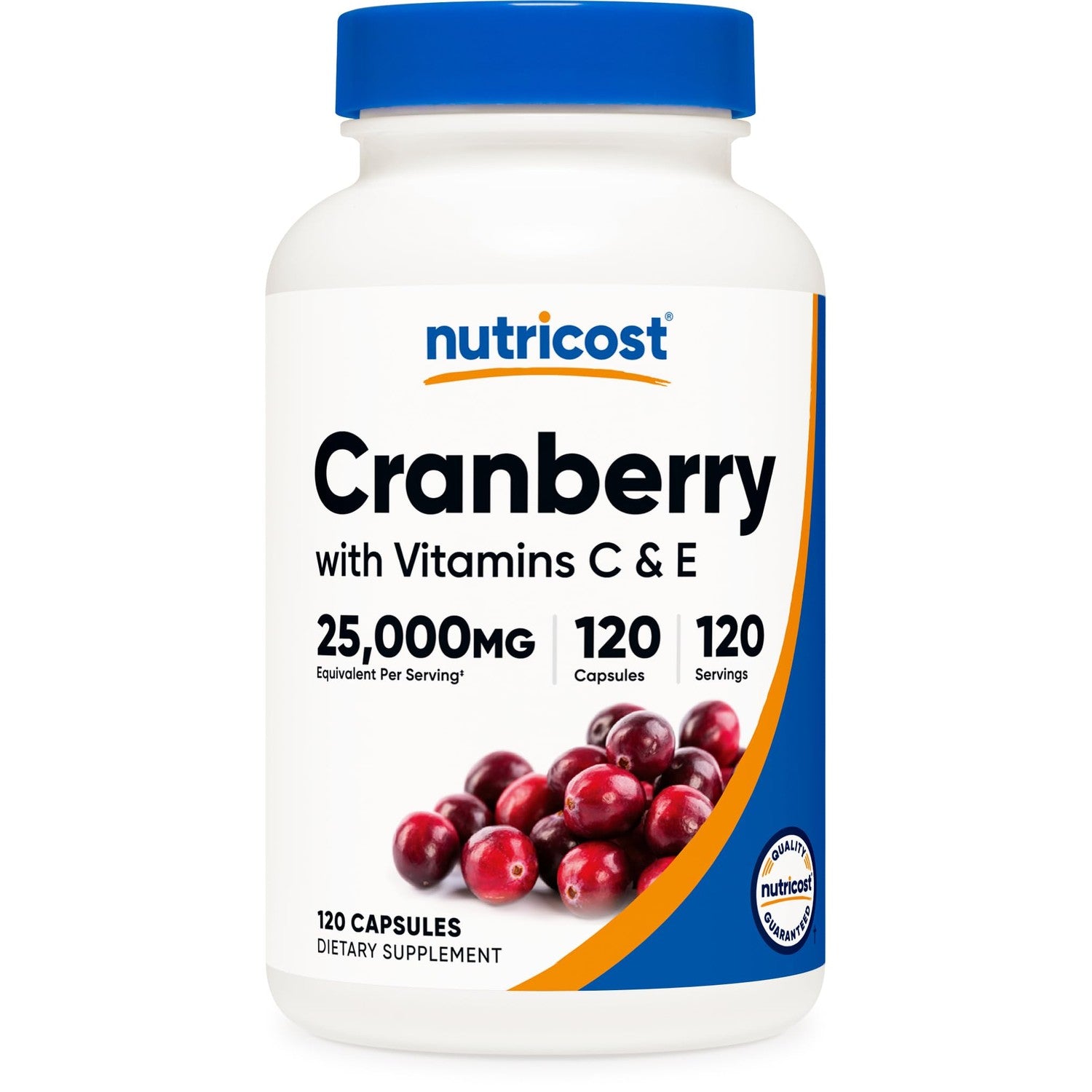Nutricost Cranberry Extract 120 Capsules, 120 Servings Per Bottle, Vegan | With Vitamin C and Vitamin E, Gluten-Free