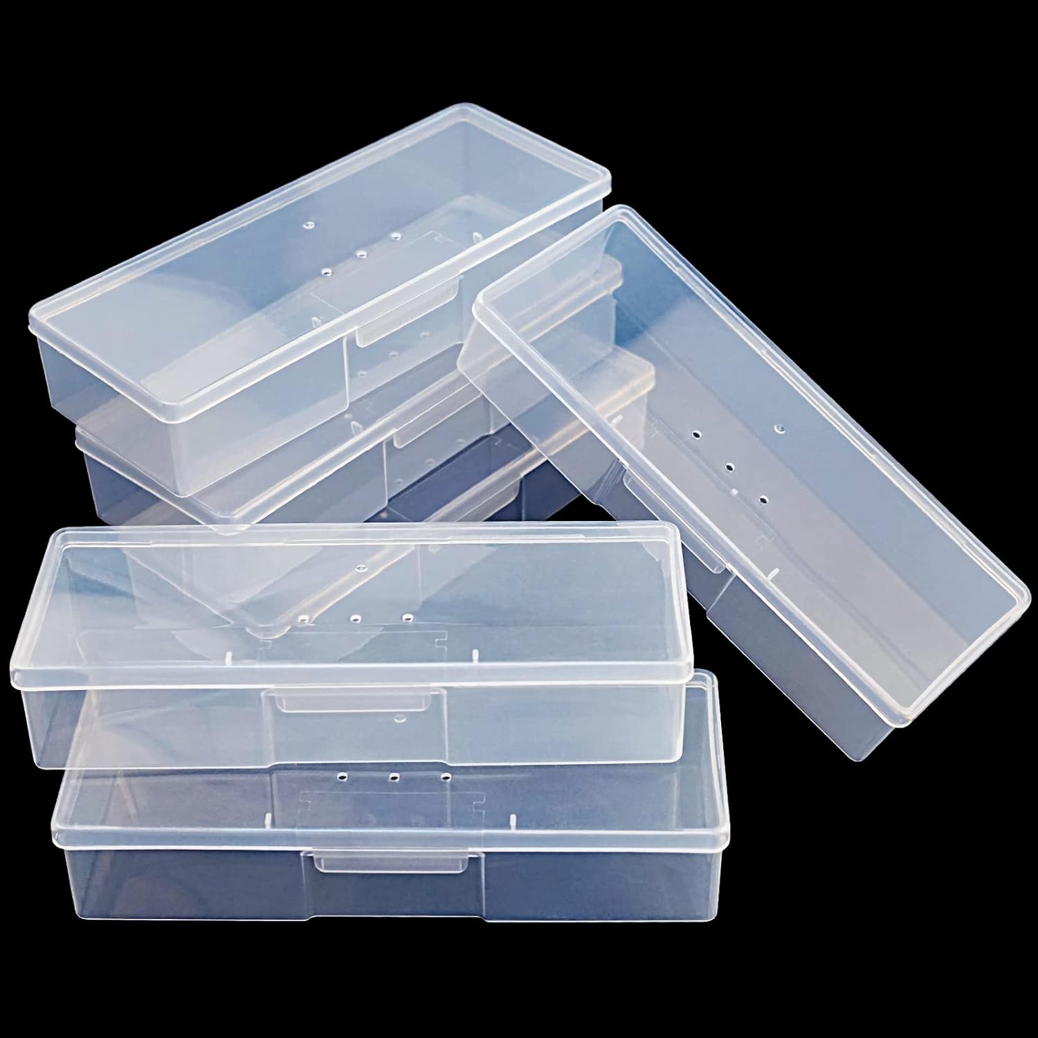 Buy now Clear Manicure Tool Box, Personal Nail Box Storage Case for Organizing, Plastic Nail Tool Box for Manicure Pedicure Kit (4pcs) 6pcs at indiglob india