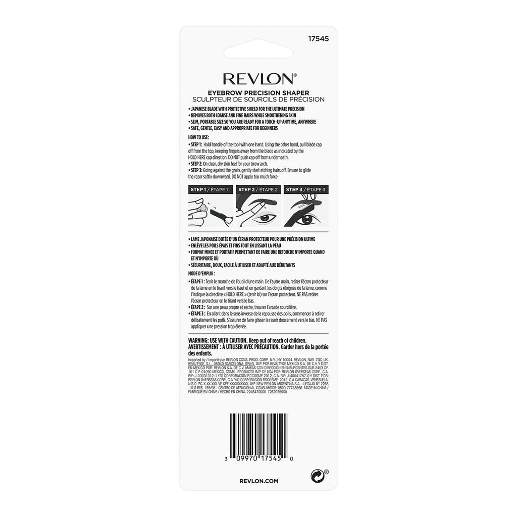 Buy now Revlon Eyebrow Precision Shaper, Eye Brow Razor, Hair Remover Blade, Reusable, Made with Japanese Stainless Steel (Pack of 2) at indiglob india