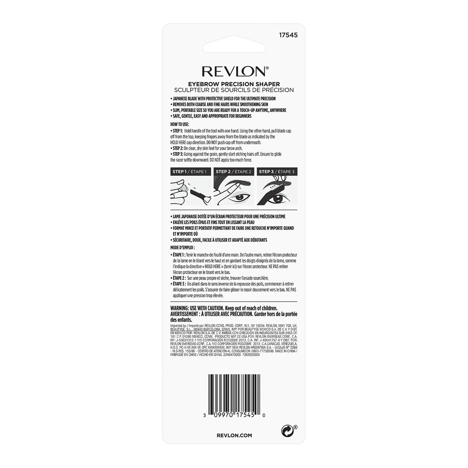 Buy now Revlon Eyebrow Precision Shaper, Eye Brow Razor, Hair Remover Blade, Reusable, Made with Japanese Stainless Steel (Pack of 2) at indiglob india