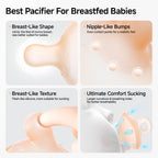 Breast-Like Baby Pacifiers 0-6 Months 4 Pack with Breathable Air Holes