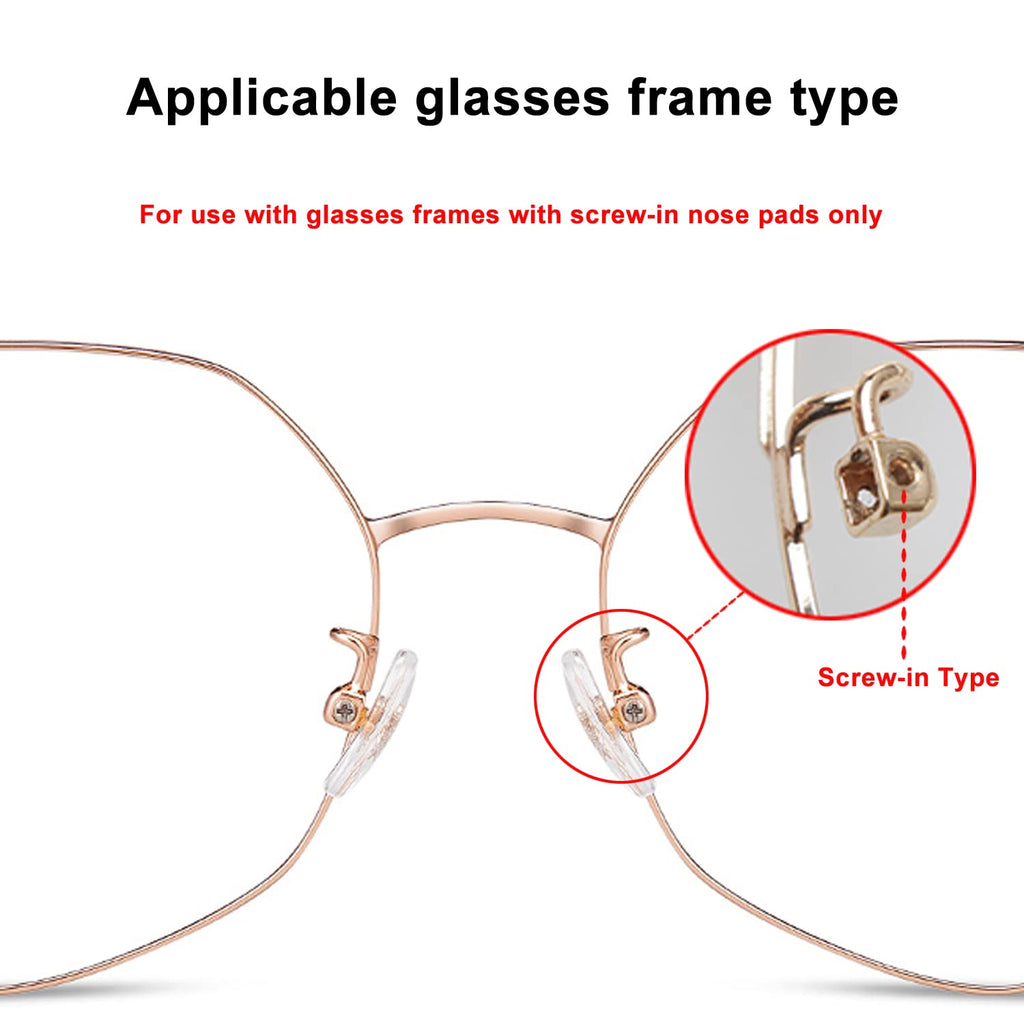 Mr.ZzjOOj Eyeglasses Nose Pads, 15 x 8mm Screw-in Nose Pads for Glasses