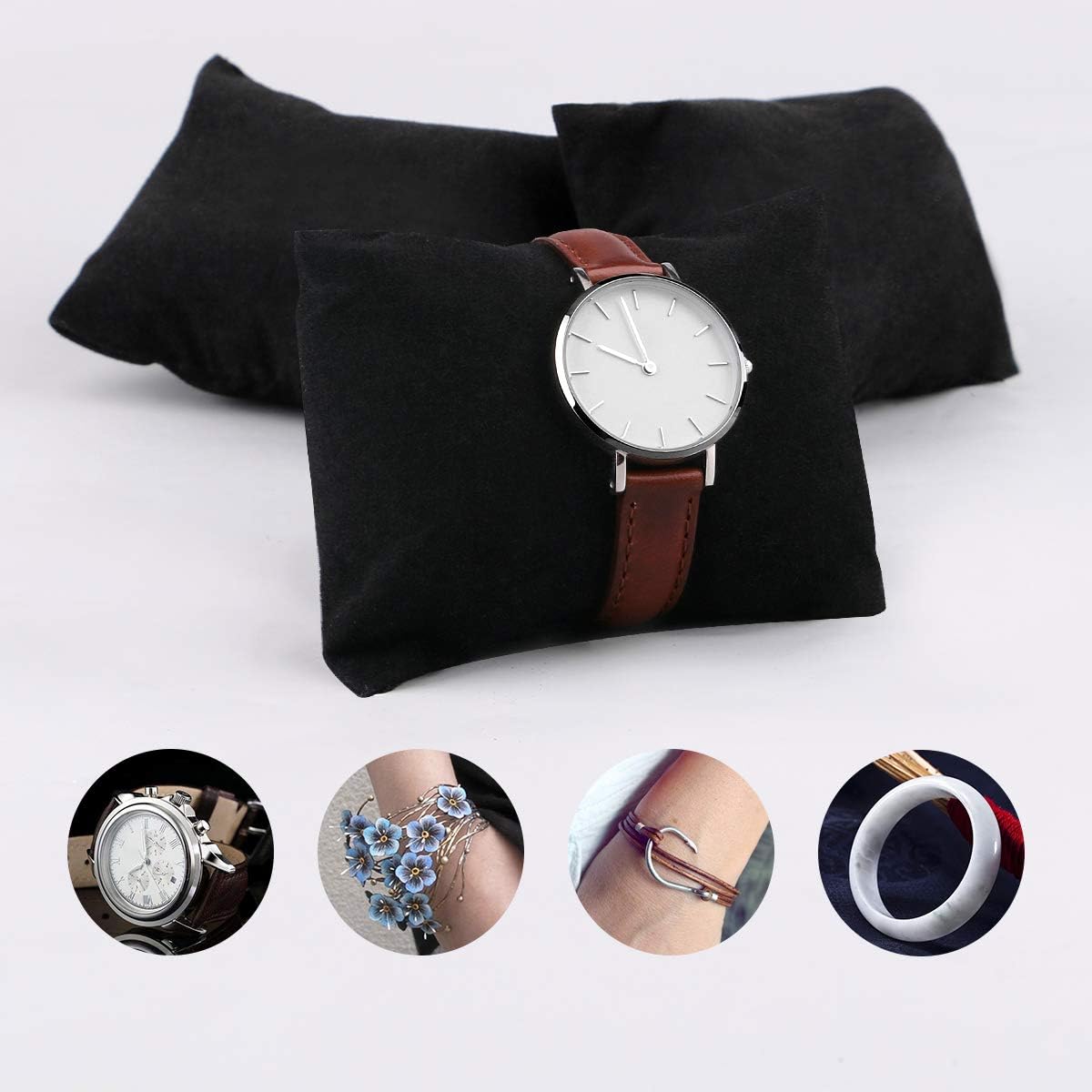 Buy now Watch Pillow, Velvet Watch Pillows for Box Bracelet Watch Pillow 20 Packs, Small Black Velvet Pillow 3.34'' x 2.95'', Jewelry Display Pillow Bracelet Bangle Cushions for Gift Box at indiglob india