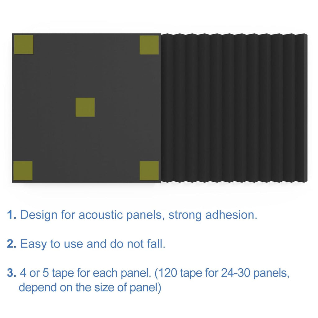Buy now EGINO 120 Pack Double-Sided Adhesive Tape for Acoustic Soundproofing Foam Panels Strong Pad Mounting, Heavy Duty Wall Adhesive Squares at indiglob india