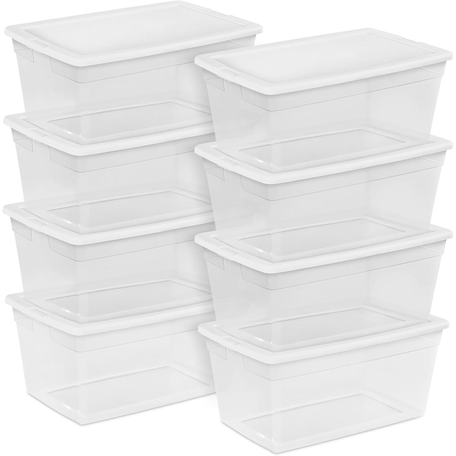 Buy now Sterilite 24-Pack 6 Quart Storage Box, Stackable Clear Plastic Bins with Snap-On Lids - Heavy-Duty Organizing Containers for Closet, Bathroom, and Office 90 Quart 8 Pack at indiglob india