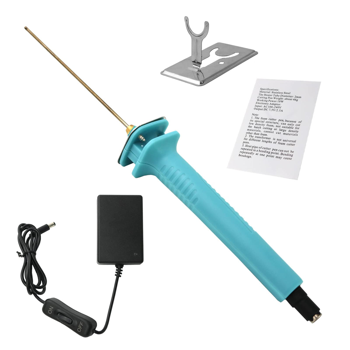 Foam Cutter Electric Hot Wire Cutter Pen 10CM Foam Board Cutting with Stand 18W Hot Knife Styrofoam Cutting Pen with Adaptor Foam Cutting Tool for White Safe Styrofoam,Arts,Handcraft