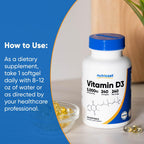 Nutricost Vitamin D3 5,000 IU (125mcg), 240 Softgels, GMO-Free | Gluten Free Vitamin D