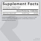 Sports Research® Biotin 10,000mcg w/Coconut Oil, 120 Count Plantgels™ | Max Strength Vegan Biotin (Vitamin B7) for Healthy Skin and Hair Support | Non-GMO, Gluten & Soy-Free, 120 Servings