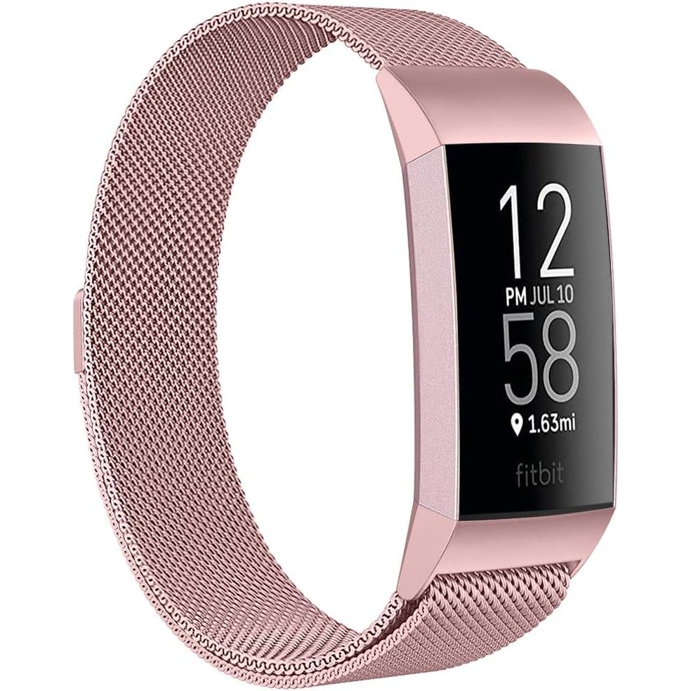 Buy now ZWGKKYGYH Metal Bands Compatible with Fitbit Charge 4/Charge 3/Charge 3 SE, Stainless Steel Mesh Band Replacement Accessories Bracelet Strap for Women Men, Silver Small Large: 6.5" - 9.7" Rose Gold at indiglob india