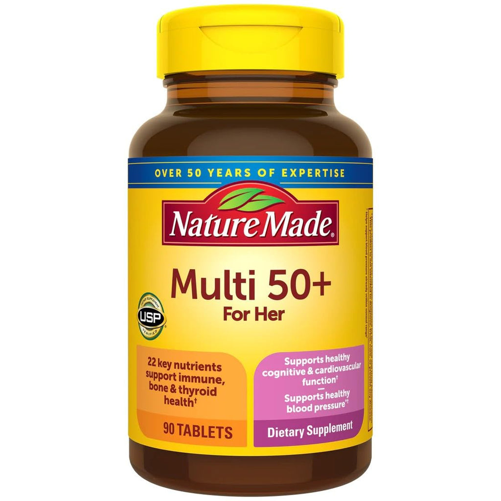 Nature Made Multivitamin for Women 50+ No Iron, 90 Tablets | Multivitamins for Women 50 Plus for Daily Nutritional Support, Nature Made Multi Vitamins, 90 Day Supply
