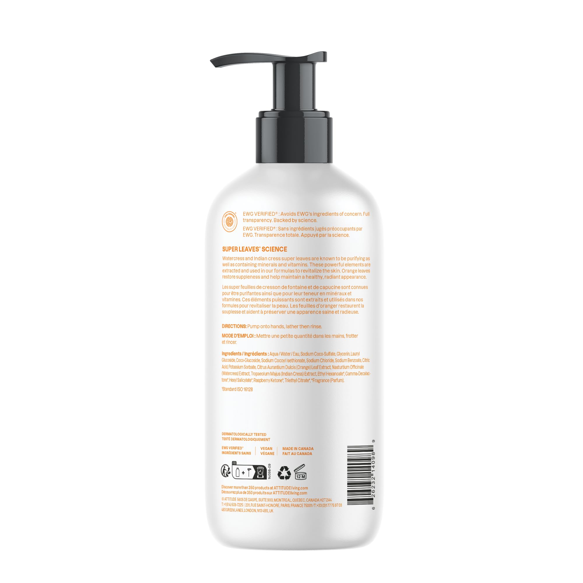 Buy now ATTITUDE Liquid Hand Soap, EWG Verified, Plant and Mineral-Based, Vegan Personal Care Products, Orange Blossom & Eucalyptus Scent, 16 Fl Oz at indiglob india