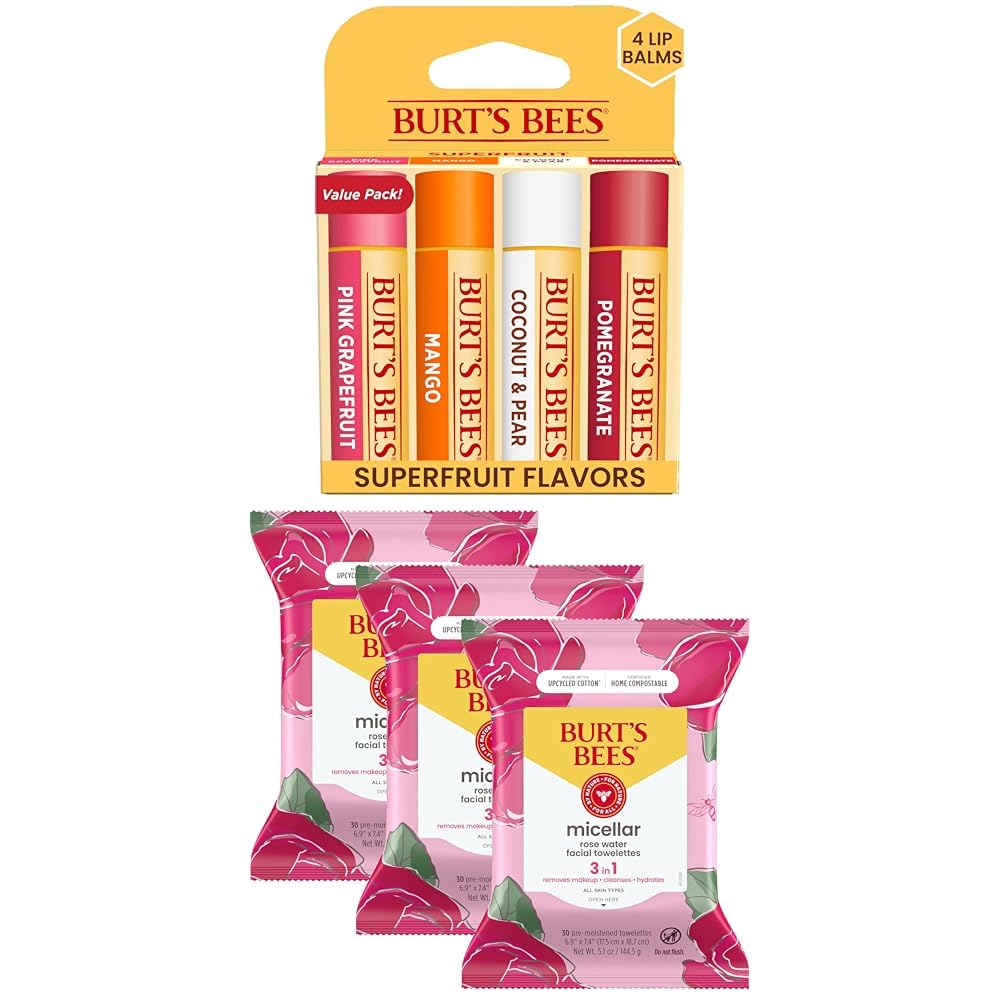 Buy now Burt's Bees Pink Grapefruit Face Wipes, for All Skin Types, Hydrating Makeup Remover & Facial Cleansing Towelettes, 30 Ct. (3-Pack) at indiglob india