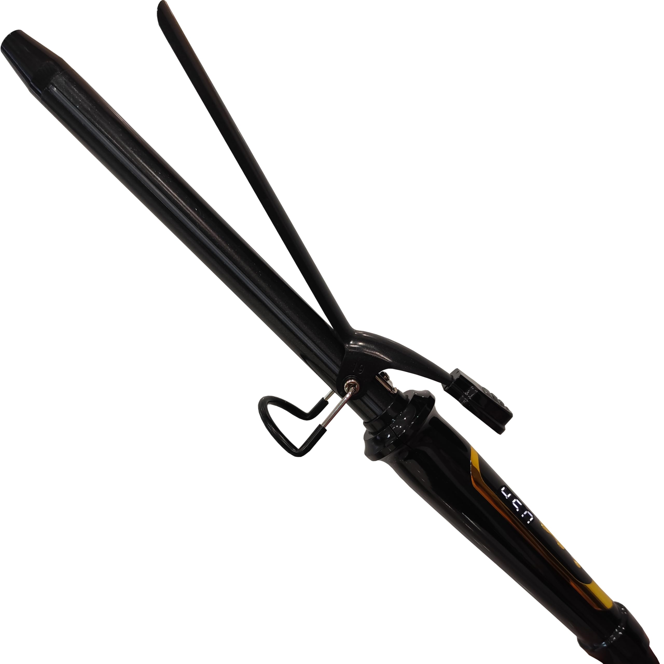 abp 3/4 Inch Extra Long Barrel Curling Iron with Clamp Instant Heat to 450F | Ceramic Coating with LCD Display, 0.75 Inch Hair Style Tools for Short/Medium Hair, Designed for Women & Girls