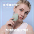 Buy now myHomeBody Natural Konjac Facial Sponges â€“ Teardrop Shape - for Gentle Face Cleansing and Exfoliation - with Activated Charcoal and Aloe Vera, Set of 4 at indiglob india