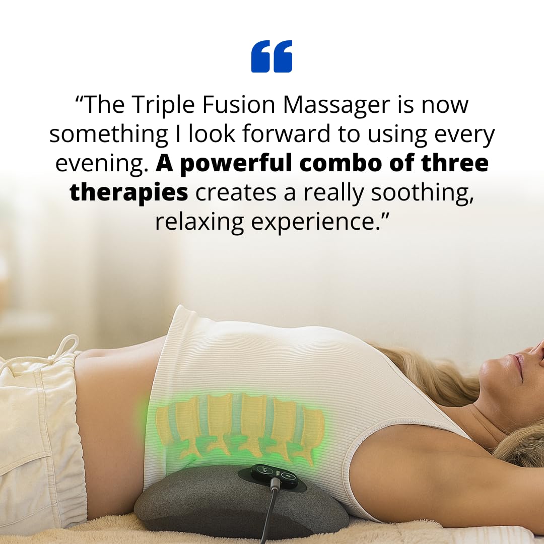 SmoothSpine Triple Fusion Back Massager with Heat for Lower Back Comfort XL