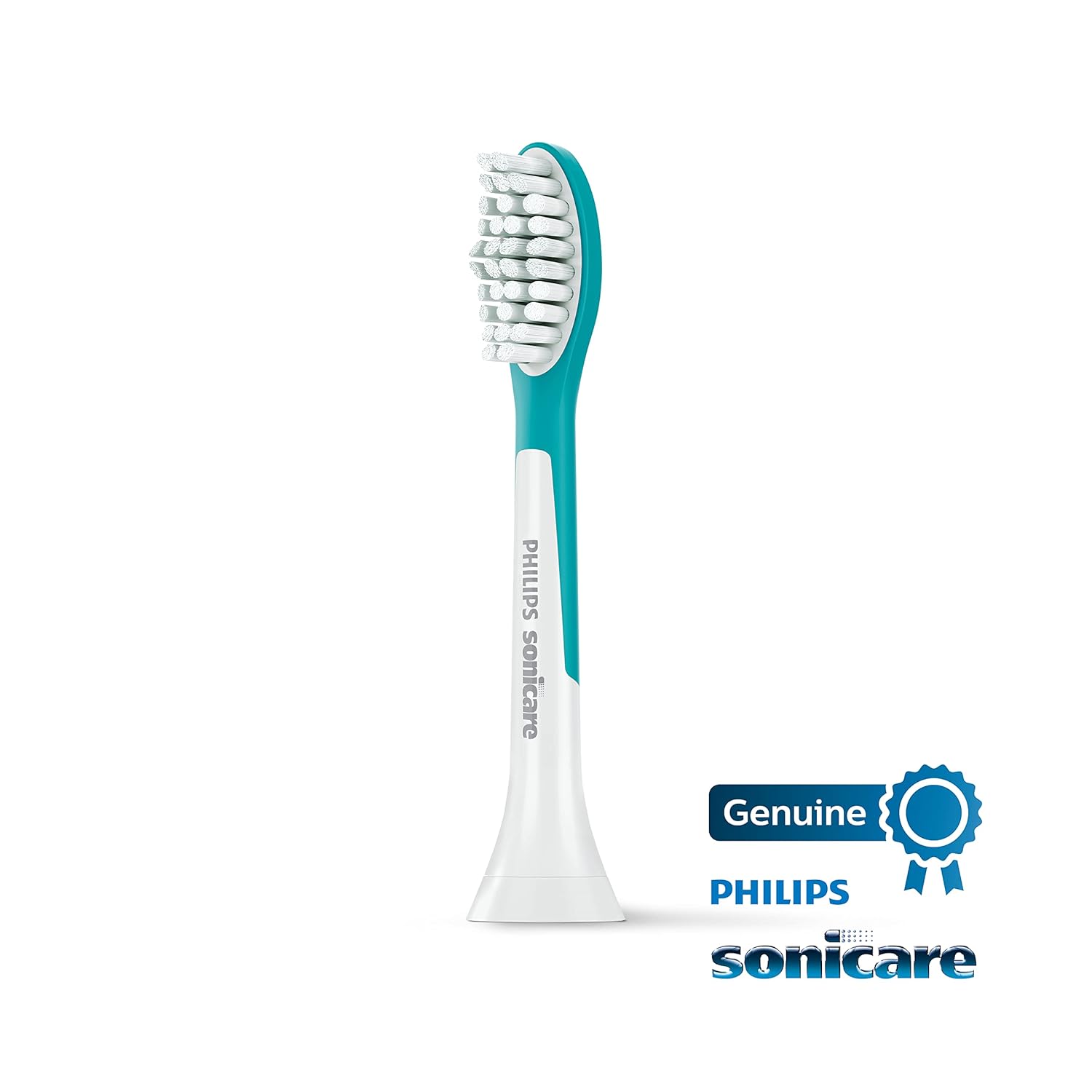 Buy now Philips Sonicare for Kids 7+ Genuine Replacement Toothbrush Heads, 2 Brush Heads, Turquoise and White, Standard, HX6042/94 at indiglob india