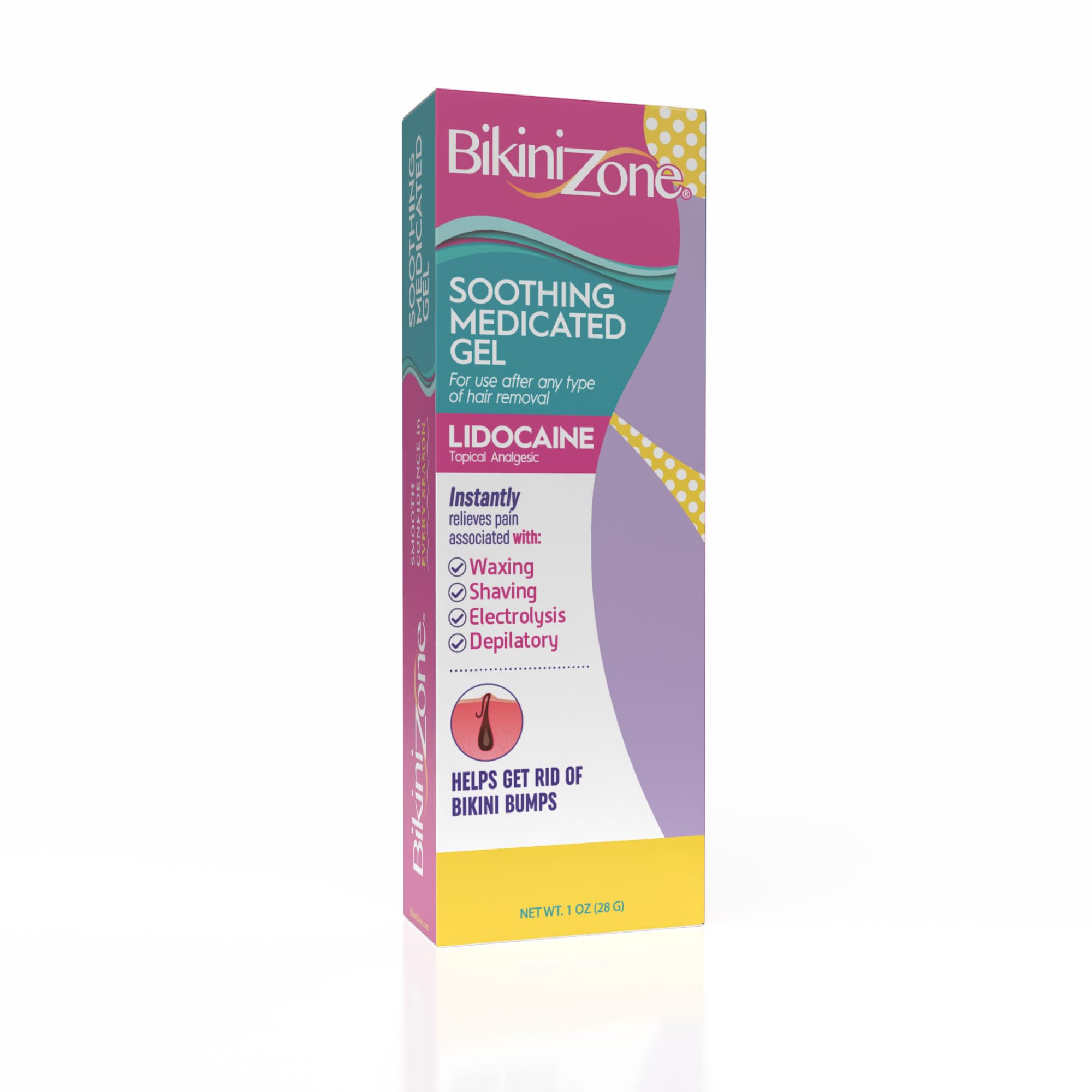 Bikini Zone Medicated After Shave Gel with Lidocaine, 1 Oz, 2 Pack | 2% lidocaine HCl to help soothe skin post-shave. Cooling sensation to refresh skin. Helps prevent razor bumps & redness.