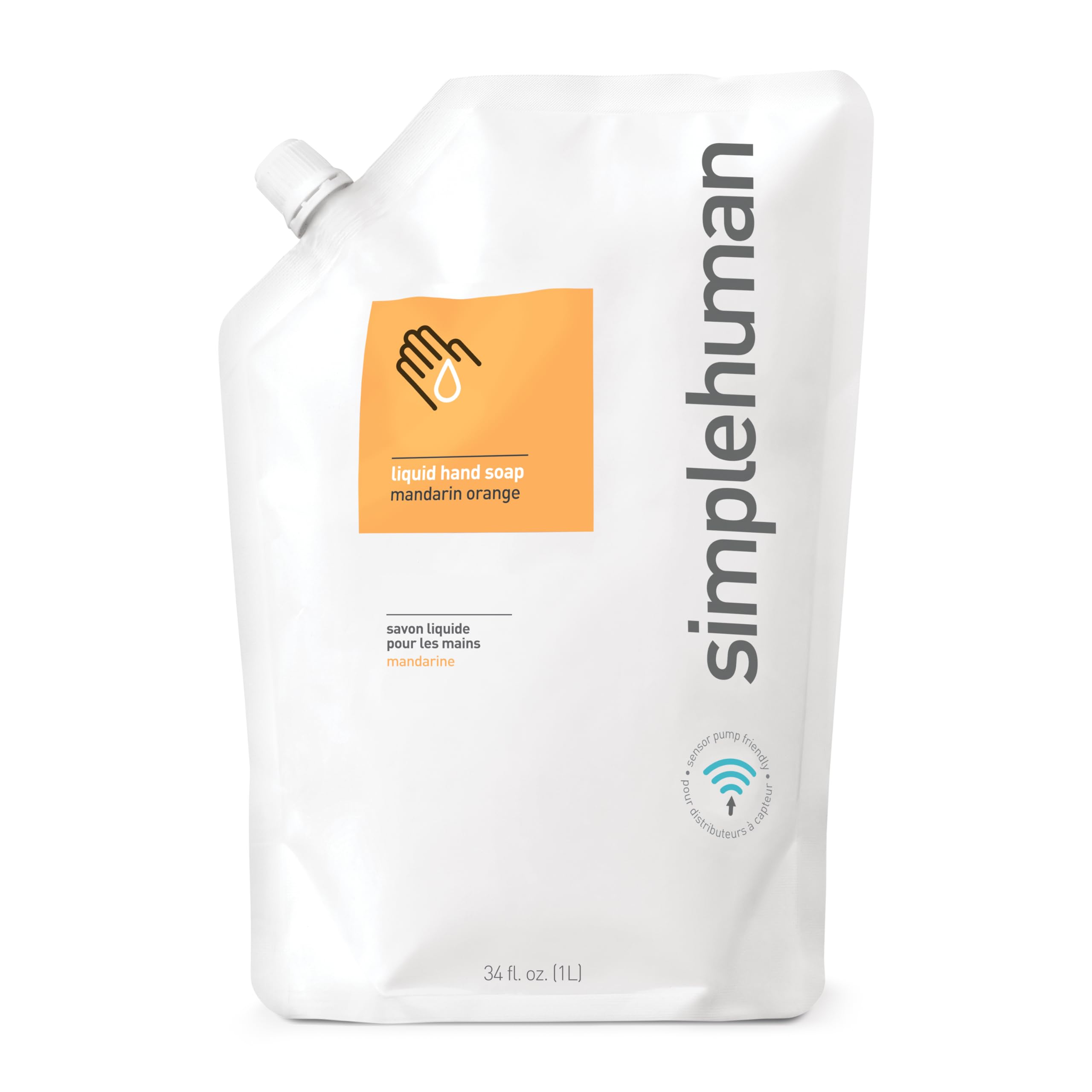 Buy now simplehuman Fragrance Free Moisturizing Liquid Hand Soap Refill Pouch, 34 Fl. Oz, Pack of 6 at indiglob india