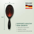 Since 1869 Hand Made In Germany - Nylon and 100% First Cut Boar Bristle Brush Suitable For Normal to Thick Hair - Gently Detangles, No Pulling or Split Ends - Softens Improves Texture, (Large)