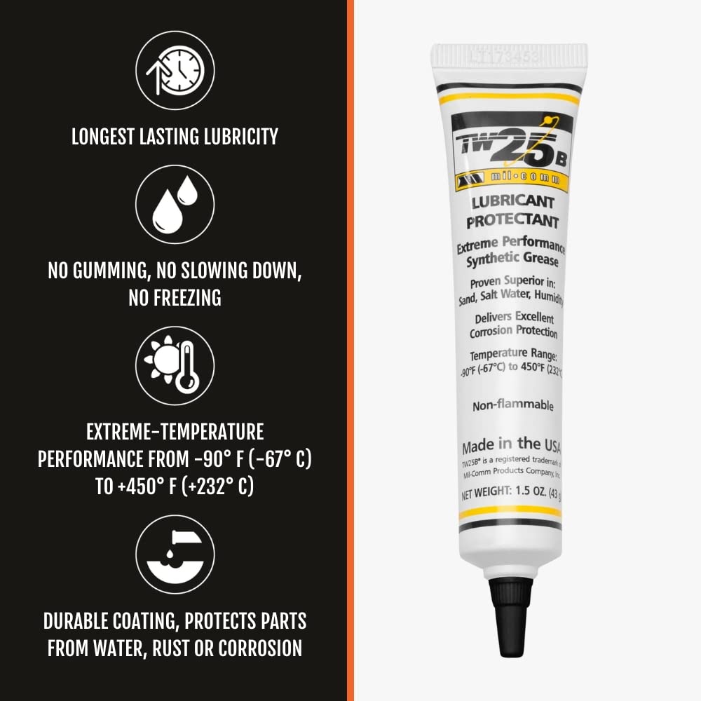 MIL-COMM TW25B Gun Grease Lubricant 1.5-Ounce Tube